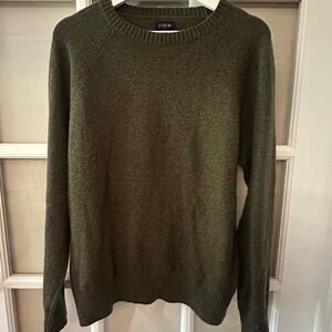 J. Crew Forest Green Knit Crew